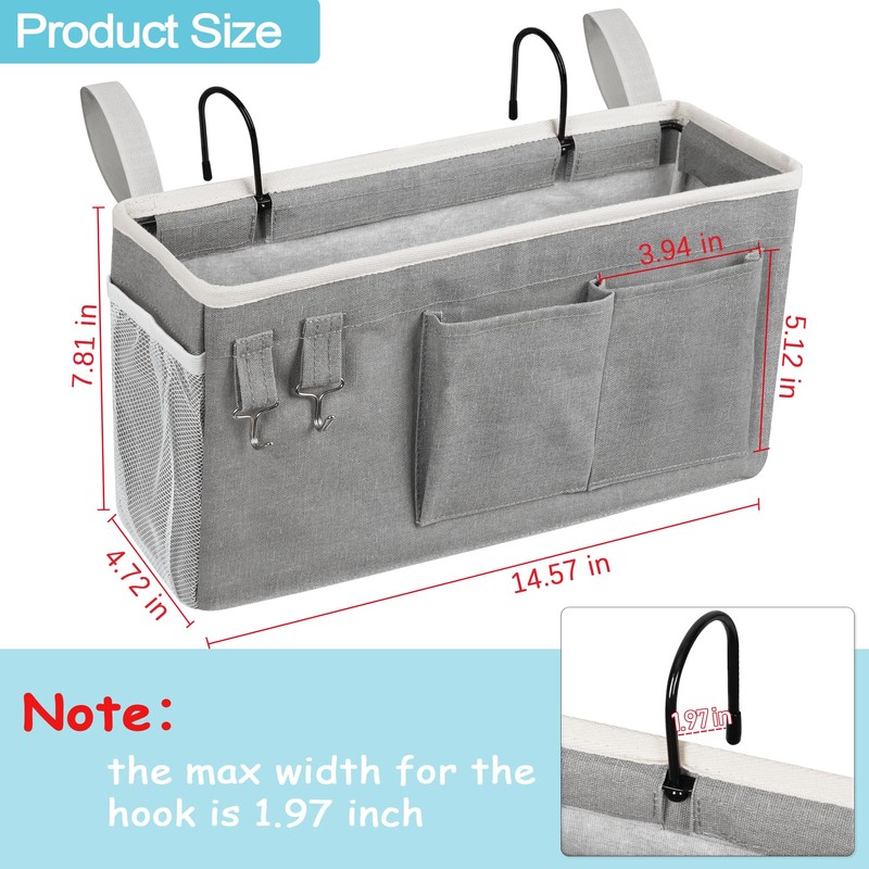 Loghot Bedside Caddy/Bedside Storage Bag Hanging Organizer for Bunk and