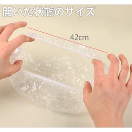 DERRON Disposable Transparent Waterproof Shower Cap, 100 Pieces, One Size Fits Most, Unisex, For Long Hair, Hair Color, Hair Treatment, Salon, Business, Travel, Hotel, Bath, Cooking, Spa