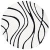 SAFAVIEH Florida Shag Collection 4' Round Ivory / Black SG471