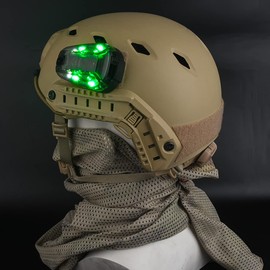 SBGJMY Tactical Helmet Signal Lights, Green and IR Strobe Light, Military Survival Light with Magic Band Support, Fast Helmet Accessories (Green)