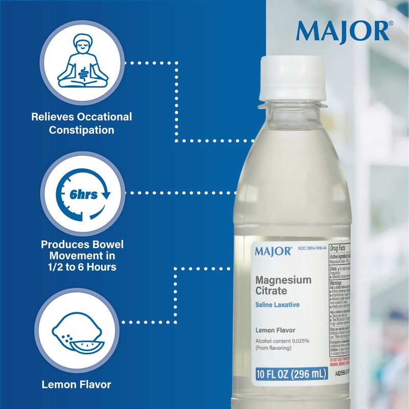Major Magnesium Citrate Saline Laxative - Helps Relieve Occasional Constipation