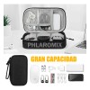 2pz Estuche Cargador De Organizador Bolsa Cables Impermeable Negro