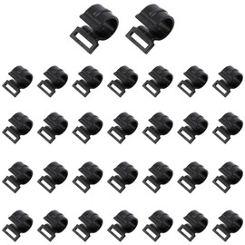 Leliafleury 30Pcs Tent Pole Clips 25mm Plastic C Clamps Tent Pole C Clips for Outdoor Camping Sunshade Canopy Tent Poles, Black