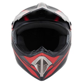 CARTMAN Adult Full Face Motorcycle Helmet, Matte Black and Red Motocross Dirt Bike Helmet, DOT Approved for Offroad and ATV Adult X-Large