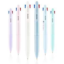 IPURTER 6 Pack 4-in-1 Multicolor Gel Pen Set, 0.5mm Fine Point Pastel Rollerball, Quick-Dry Waterproof Ink, Soft Grip, for Doctors, Nurses, School, Office, Journaling