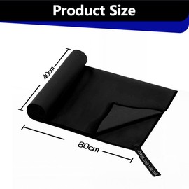 KEQAR Microfibre Towel, Ideal as Sports Towel, Travel Towel, Beach Towel, Quick Drying and Lightweight, with Mesh Bag. (Black)