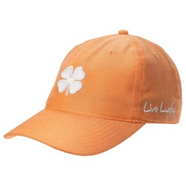 Black Clover Soft Luck 10 Adjustable Slide Orange Hat with White HD Clover Patch