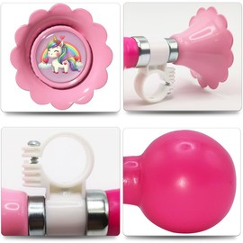 YeloYolker Kids Bicycle Horn, Cute Bicycle Handlebar Air Horn for Girls Toddlers, Universal Bicycle Accessories for Tricycle, Balance Bike, Scooter (Unicorn)