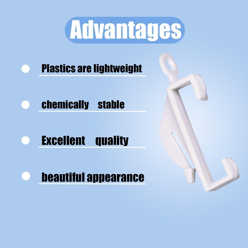 100 Pcs Plastic Curtain Hooks, Curtain Track Gliders, Smooth Sliding,