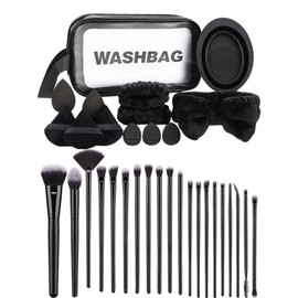 Professional Makeup Tool Set, Makeup Tools Set, Multi-functional Set With Hair Tie And Powder Puff, Soft Makeup Brushes Set With Organizer Bag For Beginners