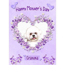 Bichon Frise Dog Mothers Day Card (Happy Mothers, Grandma)