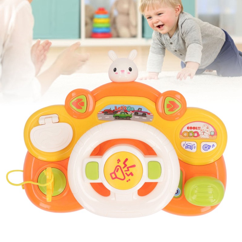 Baby Steering Wheel Toy Multifuntional Lighting Effects Educational Musical Steering