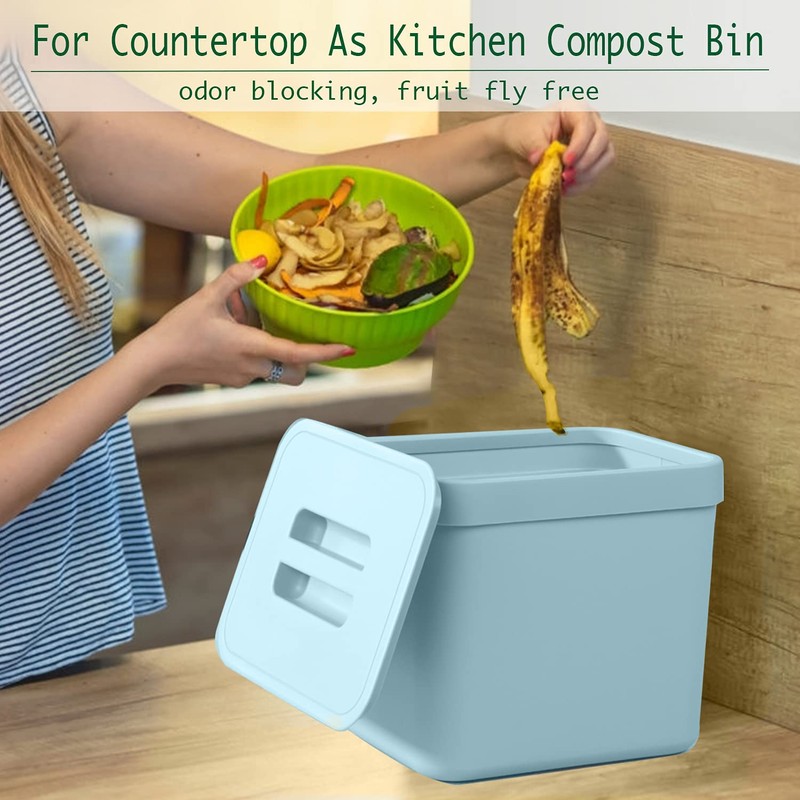 LALASTAR Kitchen Compost Bin, Hanging Trash Can with Lid for