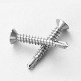 #12 x 1 (50 Pack) Flat Head Sheet Metal Screws Self-Tapping Screw Phillips Head Self Drilling Screws, 410 Stainless Steel