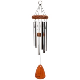Festival 18-inch Redwood Wind Chime in Silver by Wind River for Patio, Backyard, Garden, and Outdoor décor. Made in The USA