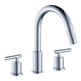 DAX Two Handle Bathroom Faucet Round Shape Chrome Finish