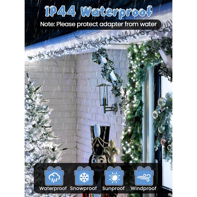 25FT 500 LED Christmas Cluster Lights, Firecracker String Lights with