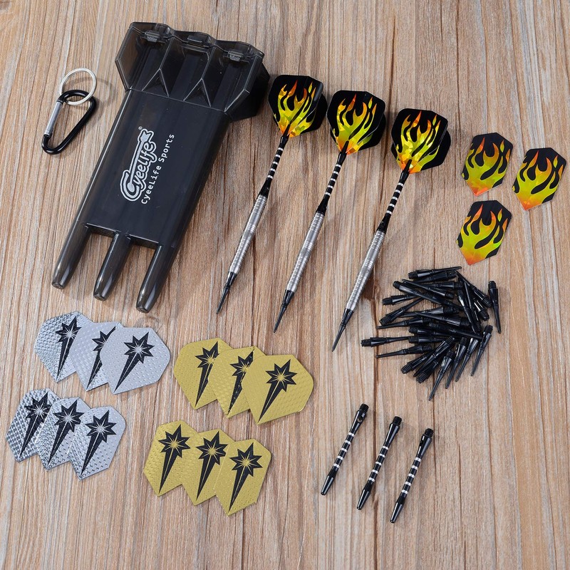 90% Professional Tungsten Soft tip Darts 18g+Carrying case+Extra Tips+Dart Tool+Alu