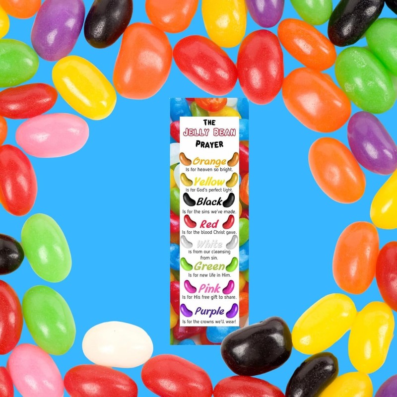 Jellybean Prayer Bookmarks - 100 Pack Christian Easter Gifts for