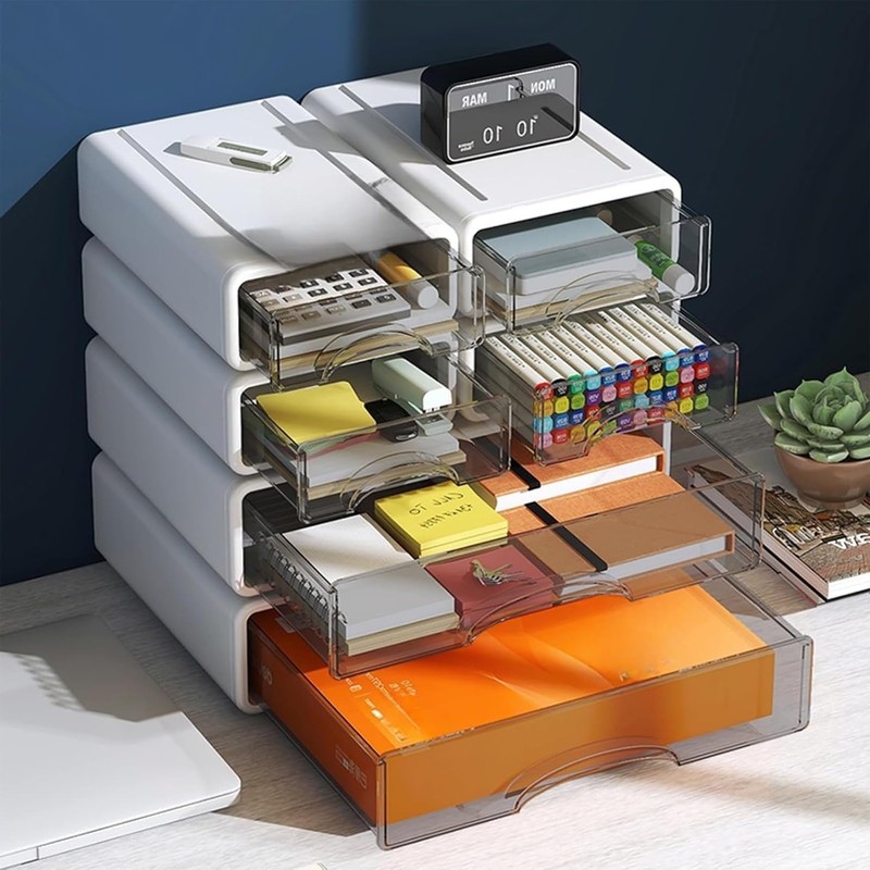 Expansemaster Desk Storage Box with 4 Drawers | Organize Desk