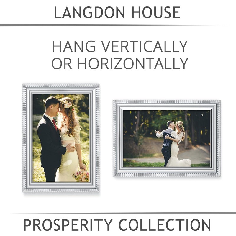 Langdon House - 4x6 Picture Frames - Silver, 6 Pack