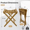 StrongTek Teak Folding Stool, Durable, Portable Foot Stool, Multi-Functional Seat