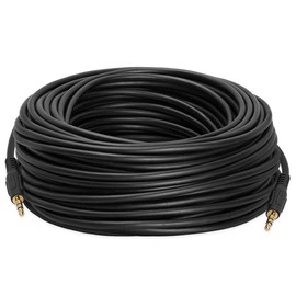 Cmple - 3.5mm Aux Male to Male Audio Cable for Stereo Speaker with Gold-Plated Plugs Male to Male Jack Auxiliary Cord Adapter for Car, Phone, Headphones - 100 Feet, Black