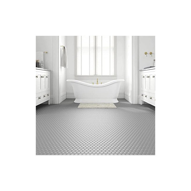 1.5" Dovetail Gray Matte Hexagon Wall Floor Tile (1 Sheets)