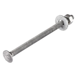 5/16" x 3-1/2" (50 Pack) Galvanized Carriage Bolt Kit Grade 307A Includes 5/16" USS Flat Washers (50 pcs) and 5/16"-18 Hex Nuts (50 pcs), Hot Dip Galvanized for Exterior Use by Makers Bolt