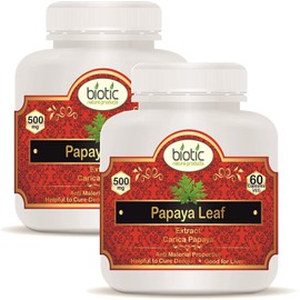 NaturixBPSS Papaya Leaf Capsules (Carica Papaya Extract) 500mg - 120 Veg Capsules (Pack of 2)