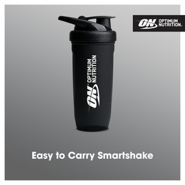 Optimum Nutrition Reforce Steel Smartshake, Durable Food-Grade Stainless Steel Protein Shaker Bottle, BPA Free Bottle with Leak-Proof Flip-to-Cap, Easy to Carry Smart Shaker for Protein Shakes, 900 ml