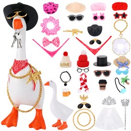 12 Set Desk Goose Outfits, Mini Desk Goose Clothes with 7 inch Goose Statue