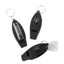 Emergency compass thermometer magnifying glass for outdoor mountaineering whistle 2ea