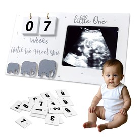 Xvbhaq Baby Scan Photo Frame, Wood, Pregnancy Announcement, Countdown Weeks Photo Frame, Ultrasonic Picture Frame for Baby Shower, PerNew Moms, Expected Parents