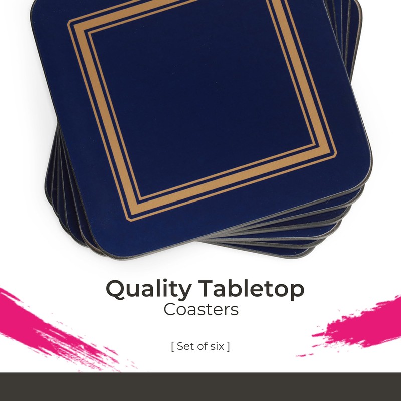 Pimpernel Classic Midnight Blue Coasters - Set of 6, Heat
