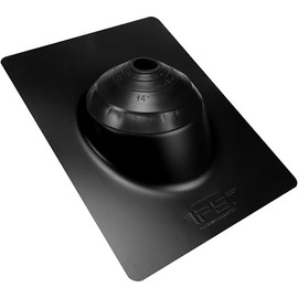 Water-Tite 81894 Multi-Size 4N1 Roof Flashing, 12-by-16-Inch Aluminum Steel Base with PVC Collar, for 1-1/4- to 4-Inch Pipes, Black