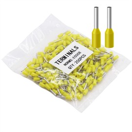 Fidioto 250pcs 22AWG Wire Ferrules, Crimp Terminal Connector Sleeves for Electric, Industrial, Chemical Industry, Power Control System, etc.