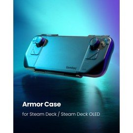 tomtoc Armor Case for Steam Deck/OLED, Steam Deck Hard Shell, Slim Portable Travel Carry Case, Shock-proof, Charging Convenience, with Military Grade Protection, Protective Cover