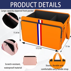 Homeve Trunk Organizer for Car, Waterproof Collapsible 3 Compartments Car Organizer, Foldable Storage for Car Accessories, Tools, Sundries for Women Men, Tote Bag (Orange, Standard)