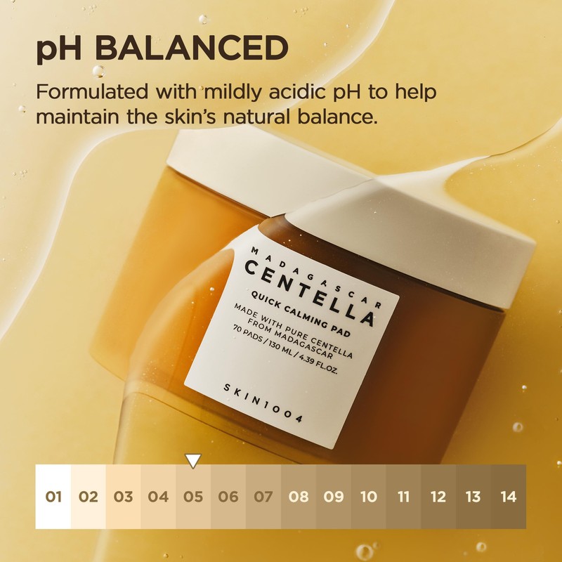 SKIN1004 Centella Quick Calming Pad, 70 Pads, Korean Face Toner