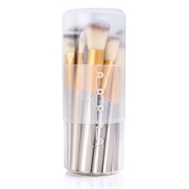 Karyluky Retractable Makeup Brush Holders, Clear Plastic Travel Makeup Brush Cup with Lid, Portable Cosmetic Brush Organizer Container, Dustproof Brushes Storage Case for Women Make-up Artist, 1 Pack