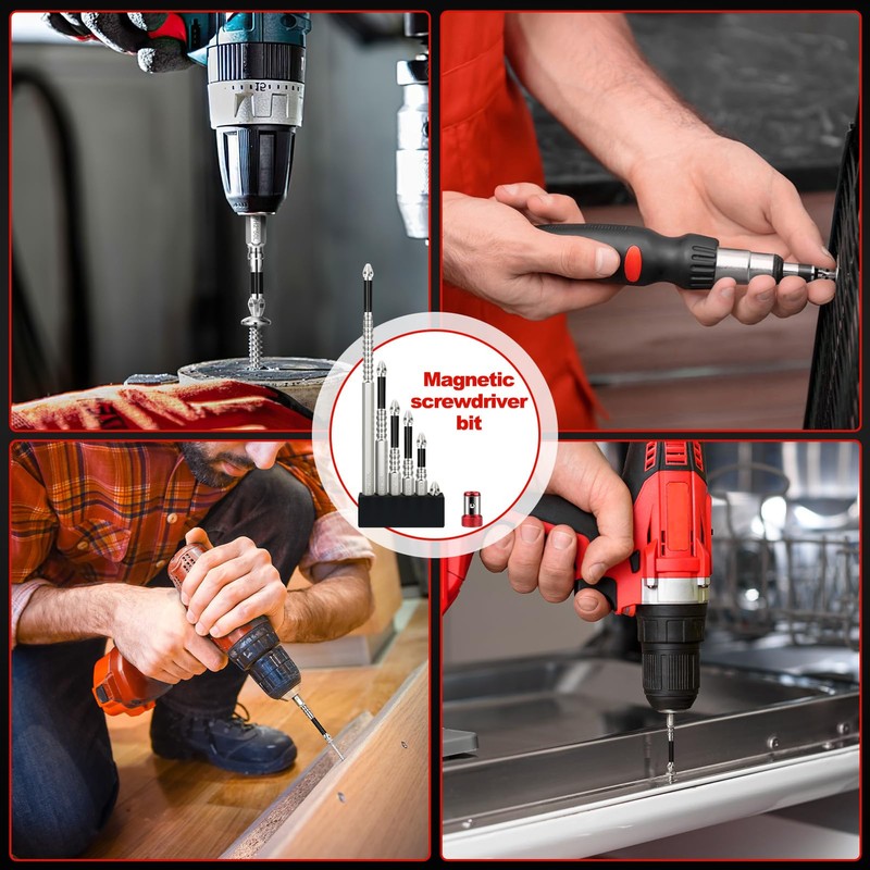 High Magnetic Screwdriver Drill Bit Set, 6pcs K5 Impact Resistant