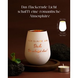 Blumuze Gifts for Women, Tea Light Holder with Engraving, You Create the Gift, Courage Consolation Gifts for Wife, Boyfriend, Colleague, Best Friend, Motivational Gifts, Farewell Encouragement Gift
