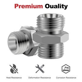 Joytrace 2pcs M16 to M16 Carbon Stee Fittings Adapters for Mini Excavator Adapting, Reducing Or Enlarging Connect Such Air Pipe, Fuel Pipe, Water Pipe, Etc Full Port Straight Pipe Fitting Connector