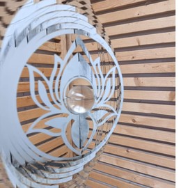 Stainless Steel Wind Spinner - Lotus Flower