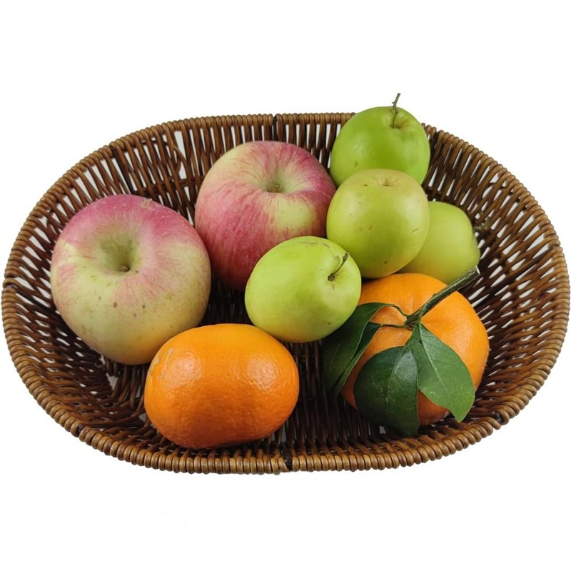 Nvanvmm Wicker Bread Basket, Tabletop Food Serving Trays, Handwoven Storage