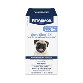 PetArmor Sure Shot Liquid De-Wormer for Dogs and Puppies, Liquid De-Wormer Treats Roundworms & Hookworms in Dogs and Puppies 2 Weeks and Older, For Dogs Under 120 lbs, 2 ounces