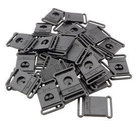 ZCZQC 100PCS Secure Detachable Buckle 20mm Secure Detachable Buckle Insert Buckle Flat Snap Buckle Hanging Badge Tag Pair Insert Female Connection Buckle For Pet Collar Bra Black