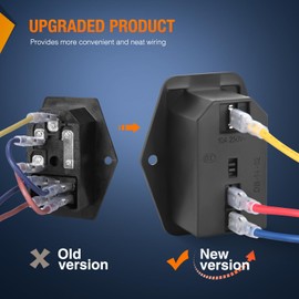 Nilight 2Pcs Switch Power Socket 10A 250V AC Power Socket Inlet Module On Off Rocker Switch Built-in Fuse Led Light 3 Pin Power Switch Outlet for 3D Printers Computers Home Appliance