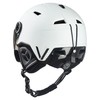 Black Crevice Vail Ski Helmet with Visor, Matt White Carbon/Black,
